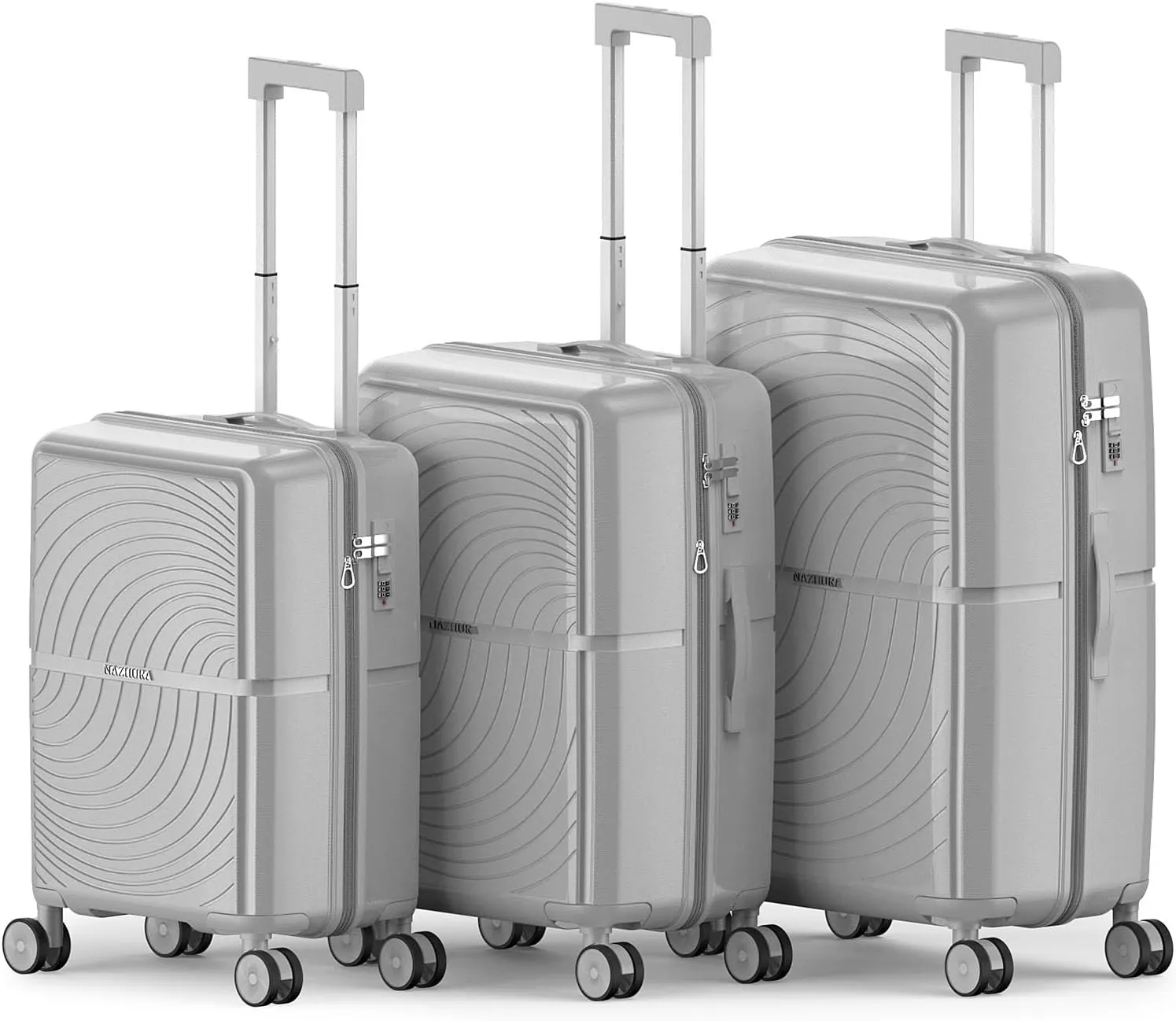 Nazhura Luggage Set, 3-Piece Hardside Suitcase Set, 20-inch, 24-inch, 28-inch Luggage, Carry on Luggage Set, Travel Luggage Set, Large Suitcase with Wheels
