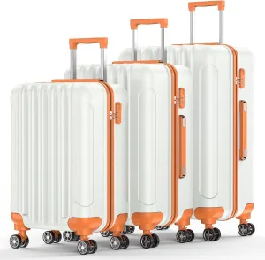 Nazhura Luggage Set, 3-Piece Hardside Suitcase Set, 20-inch, 24-inch, 28-inch Luggage, Carry on Luggage Set, Travel Luggage Set, Large Suitcase with Wheels