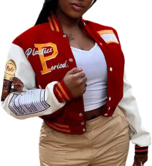 NIFTRIRY Varsity Jacket Women Patch Casual Jacket Cropped Jacket Leather Jacket Women Festival Outfits for Women