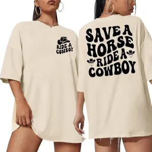 Oversized Country Music Shirt Women Western Cowboy T-Shirt Country Concert Shirt Vintage Cowgirl Rodeo Tee