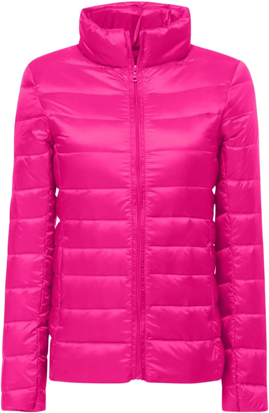 Packable Puffer Jacket Women Plus Size Winter Warm Jacket Padded Coats Lightweight Down Jacket Long Sleeve Outerwear