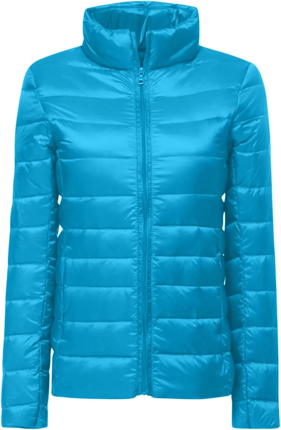 Packable Puffer Jacket Women Plus Size Winter Warm Jacket Padded Coats Lightweight Down Jacket Long Sleeve Outerwear