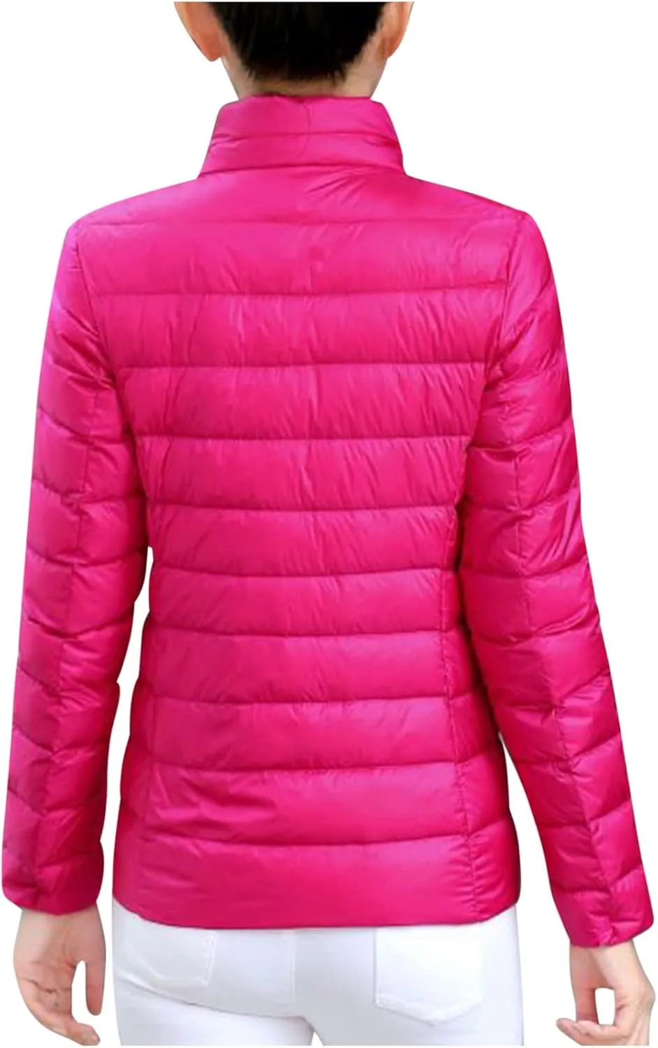 Packable Puffer Jacket Women Plus Size Winter Warm Jacket Padded Coats Lightweight Down Jacket Long Sleeve Outerwear