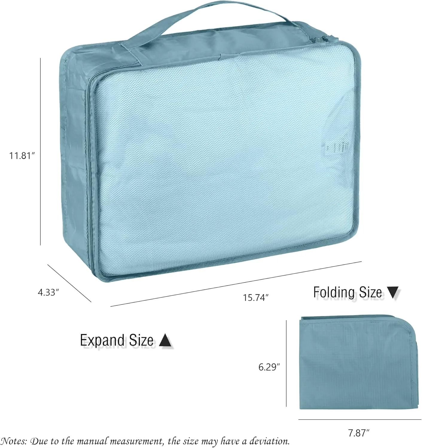 Packing Cubes Set, 2 Pcs Packing Organizers Set for Suitcases (Grey blue)