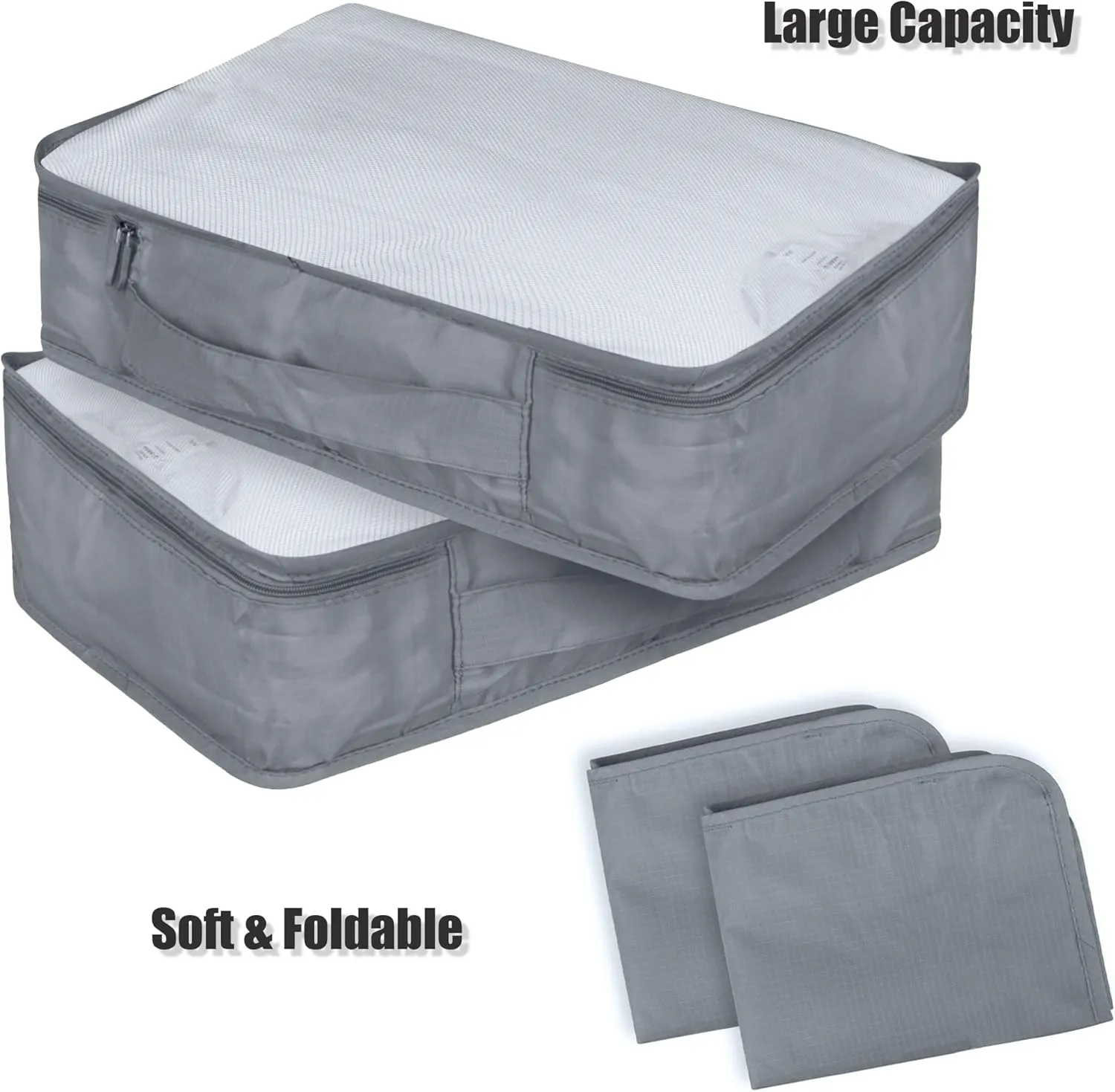 Packing Cubes Set, 2 Pcs Packing Organizers Set for Suitcases (Grey)