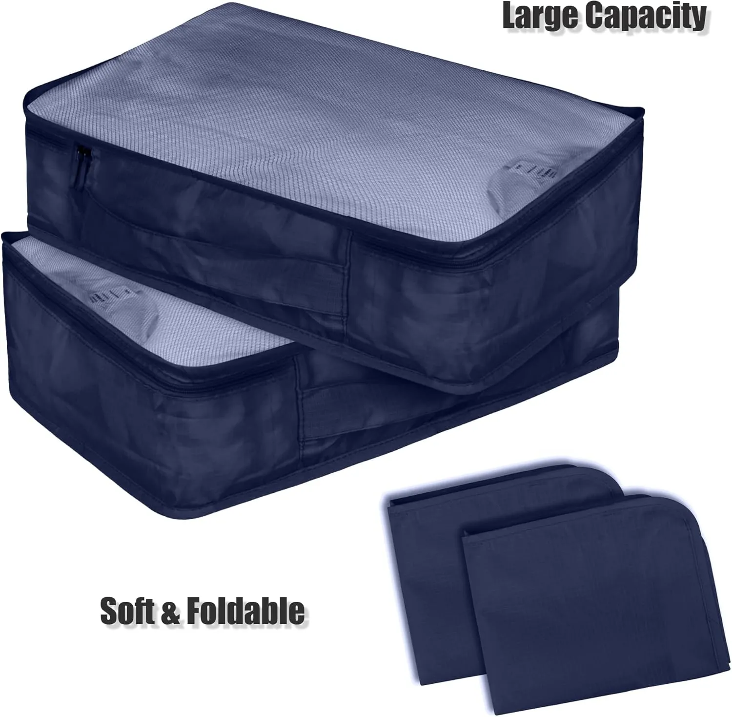 Packing Cubes Set, 2 Pcs Packing Organizers Set for Suitcases (Navy blue)