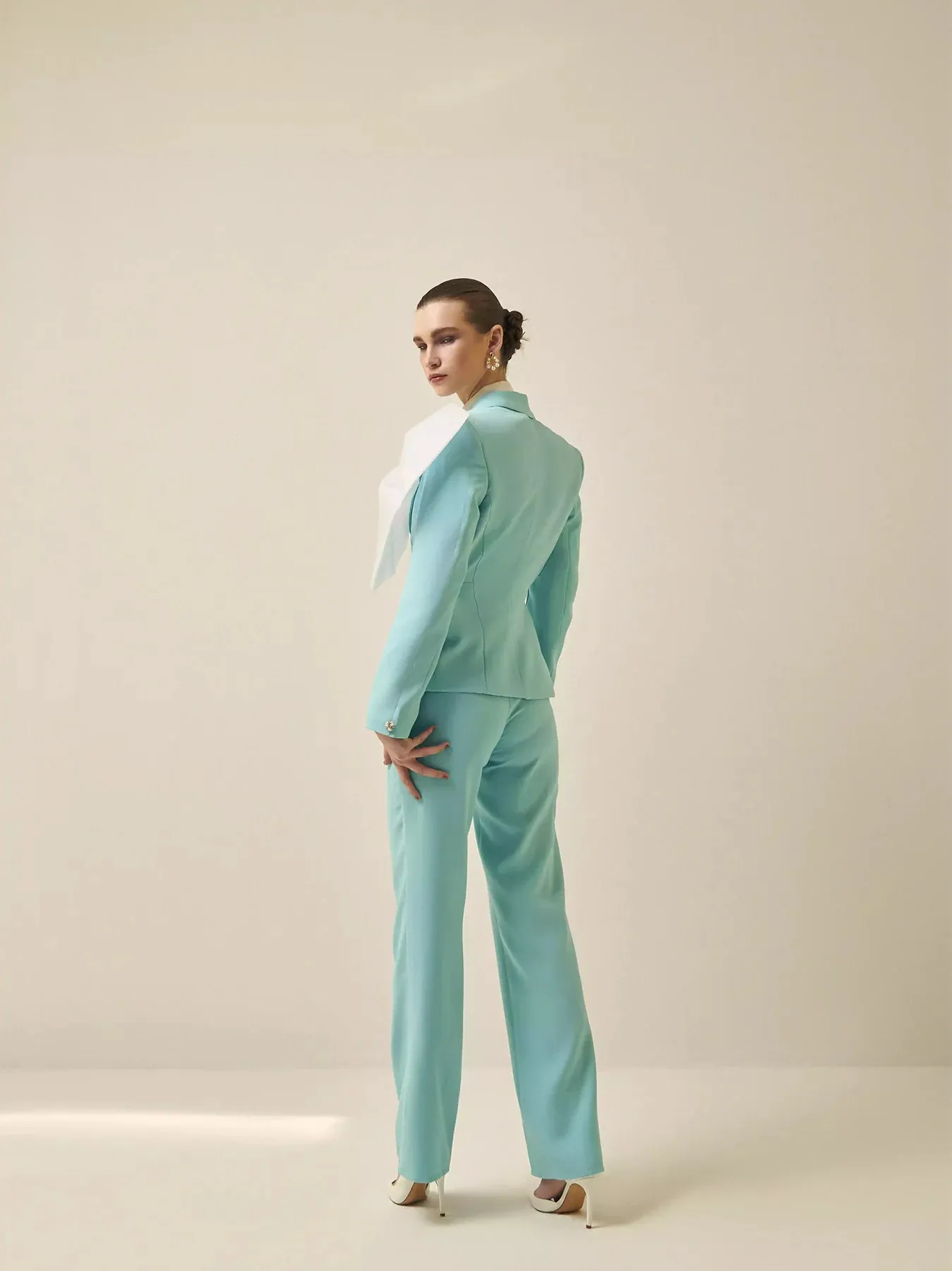 Pastel Blue Tailored blazer and straight trouser Suit