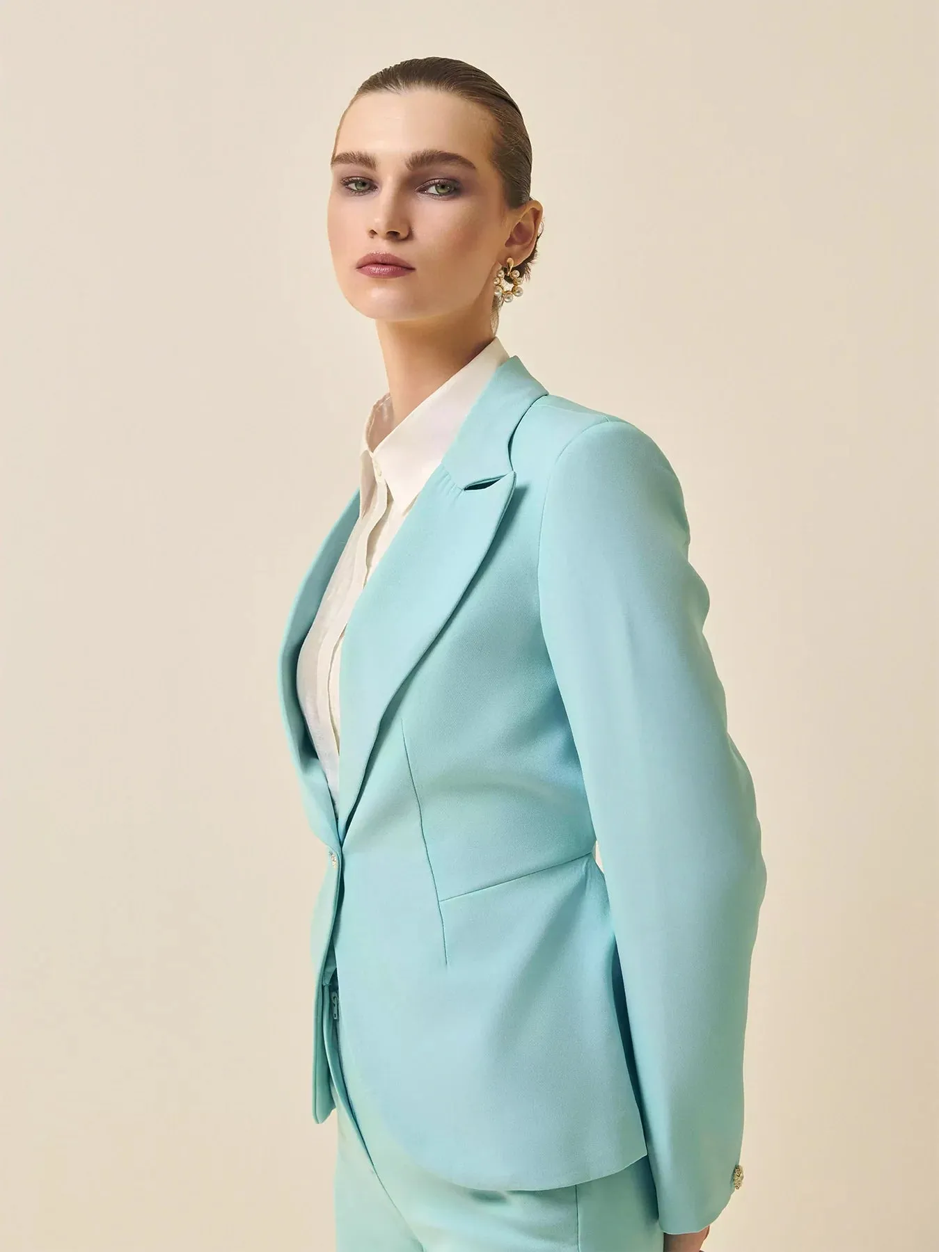 Pastel Blue Tailored blazer and straight trouser Suit