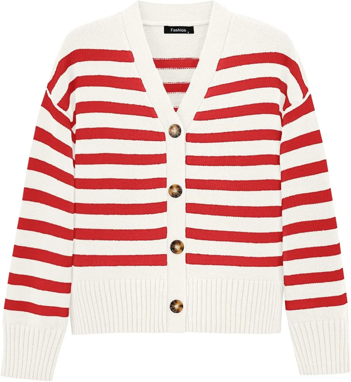 PRETTYGARDEN Women's Long Sleeve Striped Open Front Cardigan Sweaters Button Down Knit Lady Jackets 2025 Fall Outfits