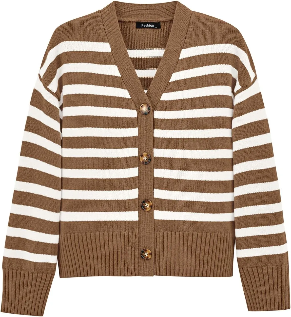 PRETTYGARDEN Women's Long Sleeve Striped Open Front Cardigan Sweaters Button Down Knit Lady Jackets 2025 Fall Outfits