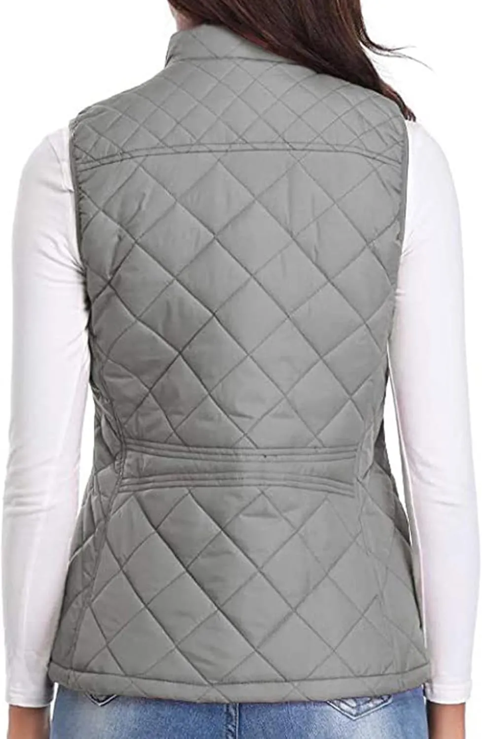 Puffer Vest Women Stand Collar Lightweight Gilet Quilted Zip Vest Sleeveless Winter Down Jackets Warm Vests Outerwear
