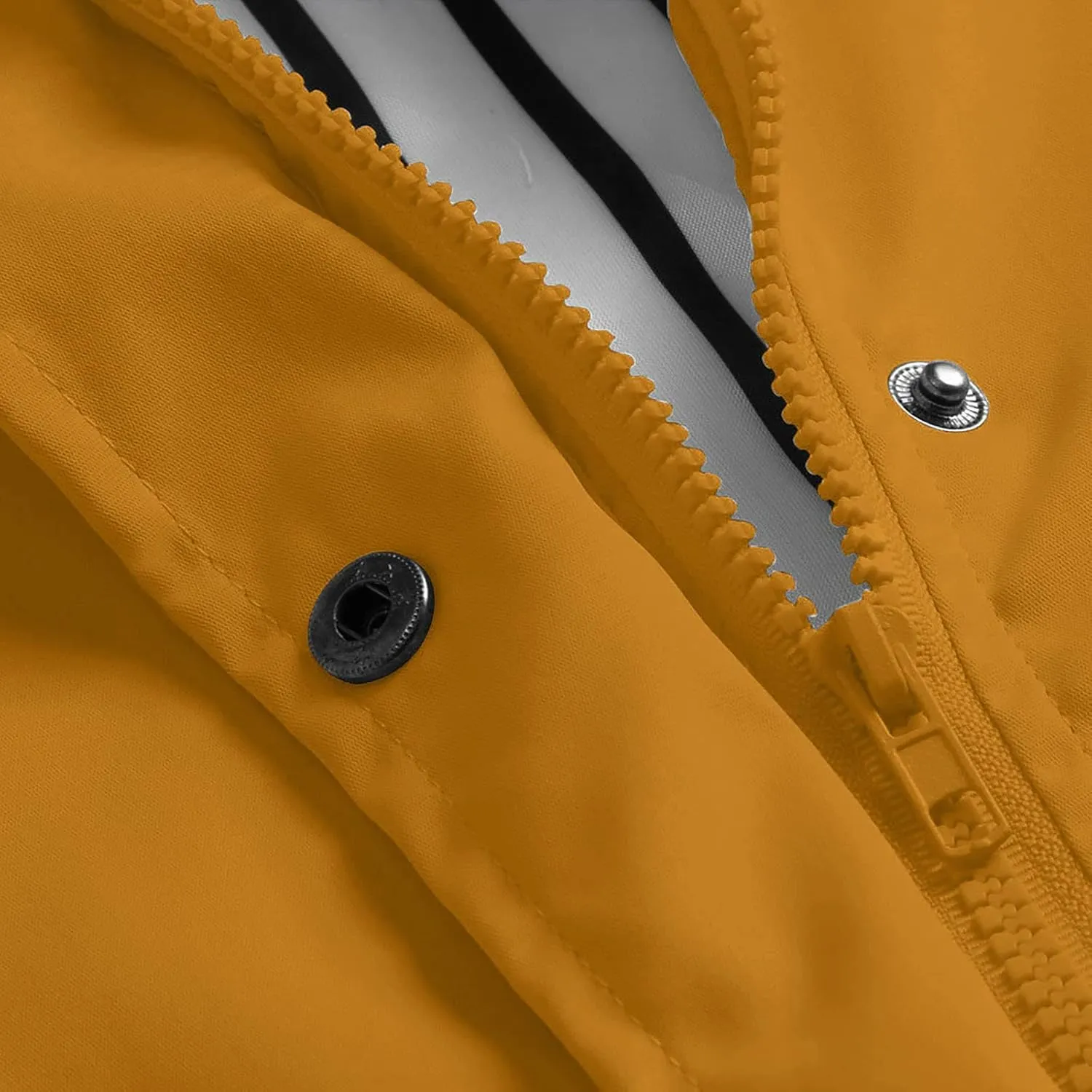 Rain Jacket Women,Lightweight Long Sleeve Raincoat Outdoor Hooded Waterproof Jacket Windbreaker Zip Up Trench