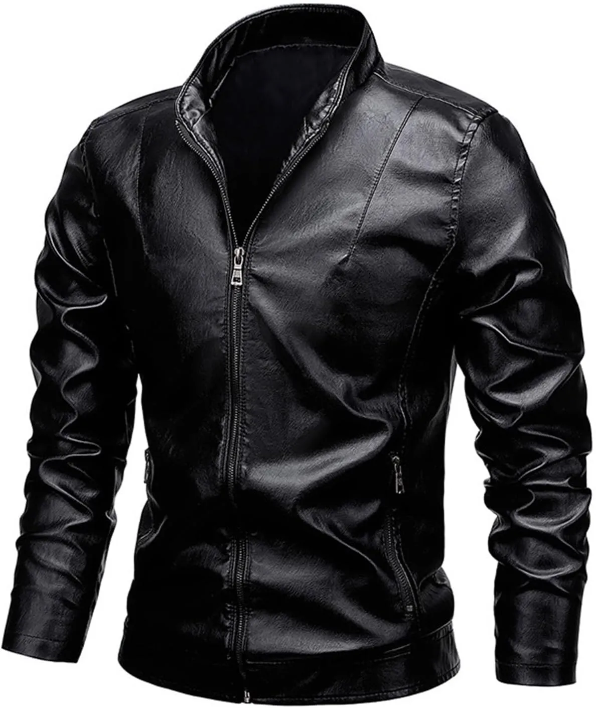 Real Leather Jacket Men Collar Winter Autumn Men Club Coat Long Jacket Stand Men's Coats Jackets Vintage Jacket Men