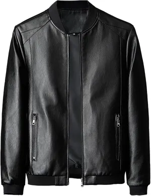 Real Leather Jacket Men Collar Winter Autumn Men Club Coat Long Jacket Stand Men's Coats Jackets Vintage Jacket Men