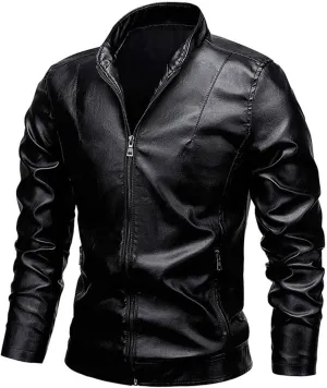 Real Leather Jacket Men Collar Winter Autumn Men Club Coat Long Jacket Stand Men's Coats Jackets Vintage Jacket Men