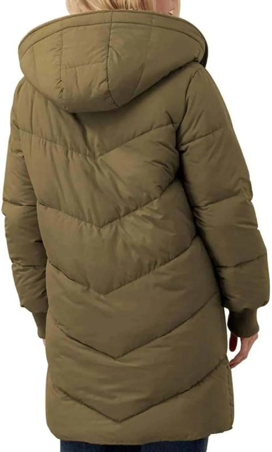 Reversible Fuf Fleece Lined Hood Puffer Jacket Lightweight Winter Coat Long Puffer Coat Coats for Women Ladies