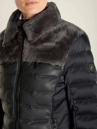 Rhea Limited Edition Shearling Trimmed Technical Ski Jacket - Black