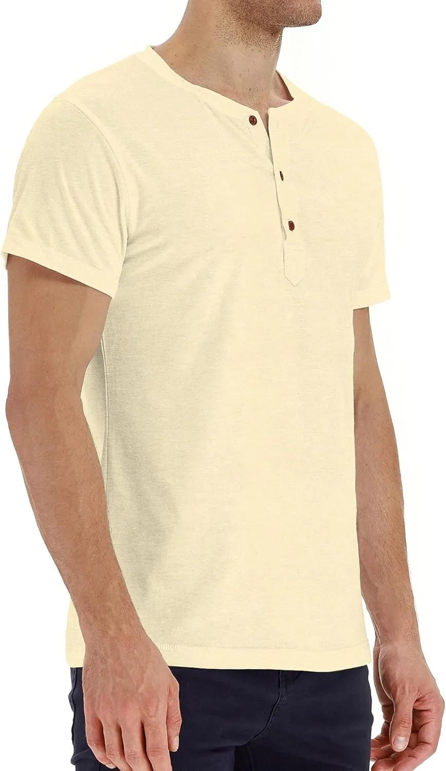 Sailwind Mens Henley Short Sleeve T-Shirt Cotton Casual Shirt