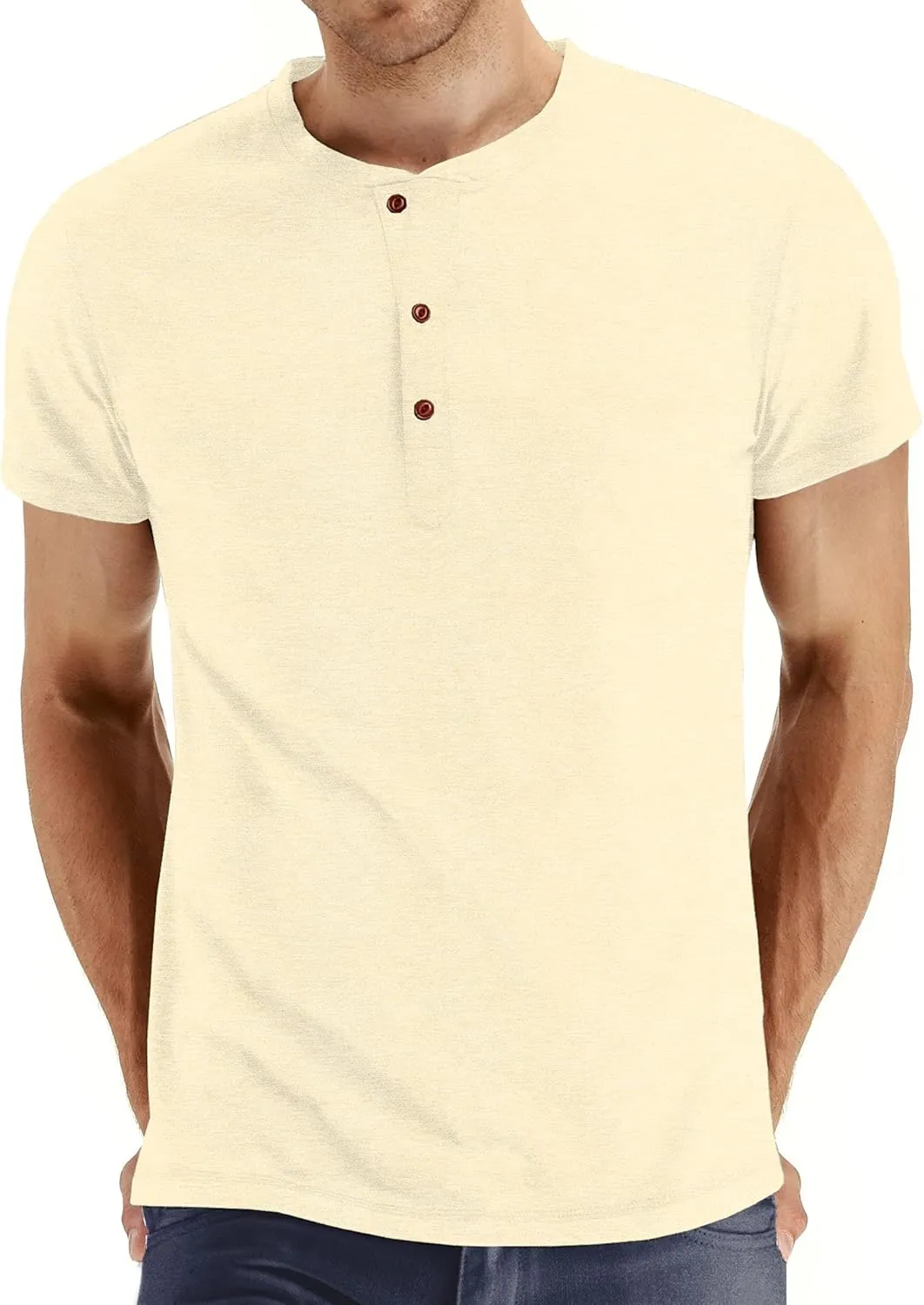 Sailwind Mens Henley Short Sleeve T-Shirt Cotton Casual Shirt