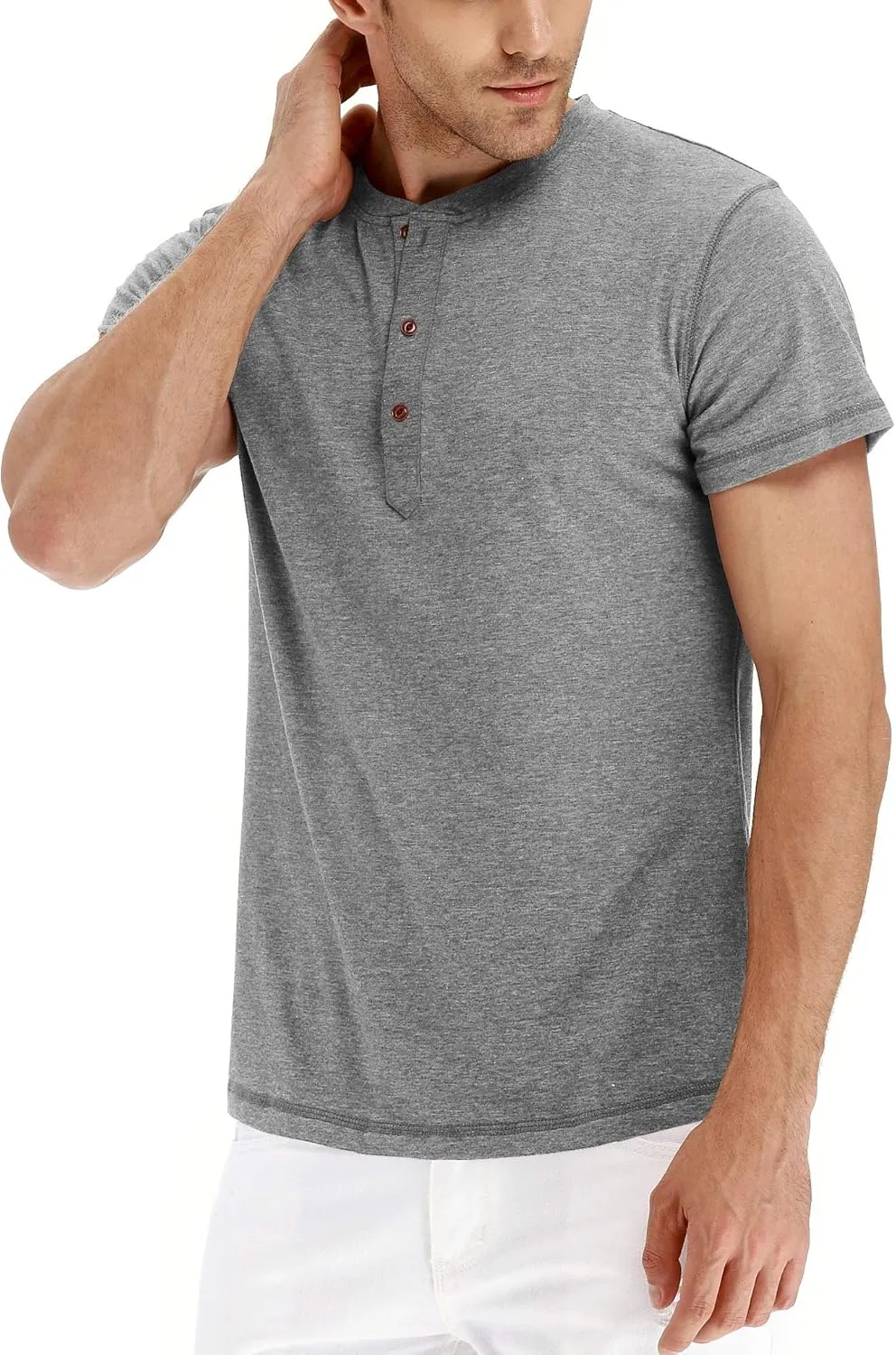 Sailwind Mens Henley Short Sleeve T-Shirt Cotton Casual Shirt