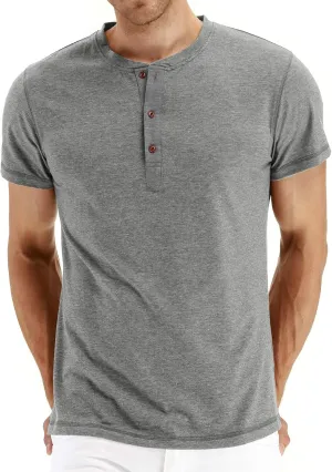 Sailwind Mens Henley Short Sleeve T-Shirt Cotton Casual Shirt