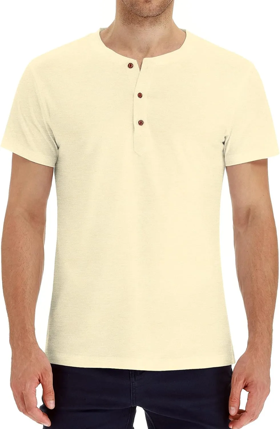 Sailwind Mens Henley Short Sleeve T-Shirt Cotton Casual Shirt