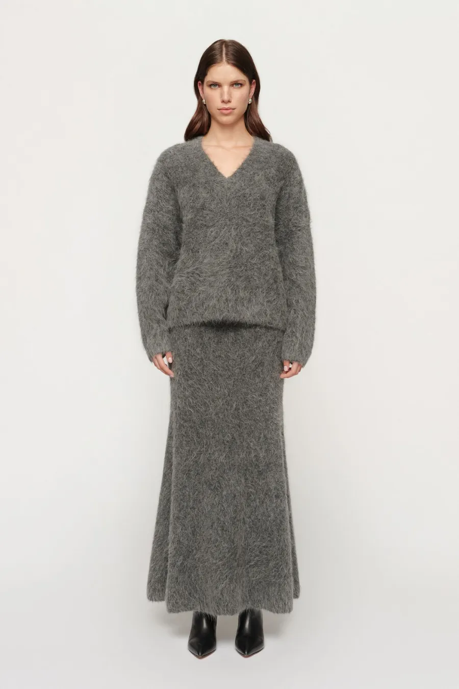 Sasha Fluffy Knit Charcoal