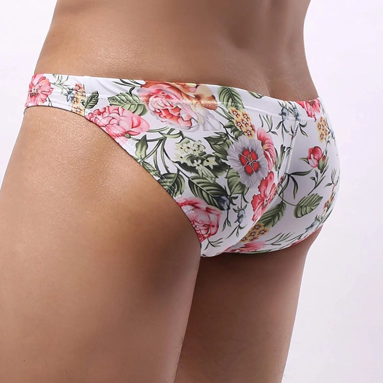 Sexy Swim Briefs for Men Printed Swimsuit Beach Swimwear Bikini Sport Swimming Underwear with Drawstring