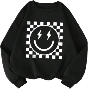 SOLY HUX Women's Plus Size Crewneck Sweatshirt Cute Graphic Sweatshirts Casual Loose Long Sleeve Pullover Tops
