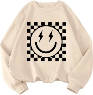 SOLY HUX Women's Plus Size Crewneck Sweatshirt Cute Graphic Sweatshirts Casual Loose Long Sleeve Pullover Tops