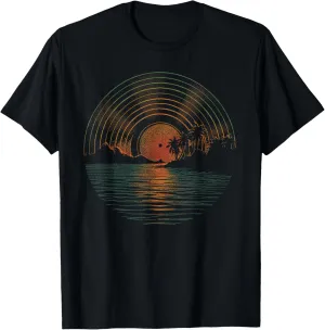 Summer Vinyl Shirt Sunset Vinyl LP Record Music of Summer T-Shirt