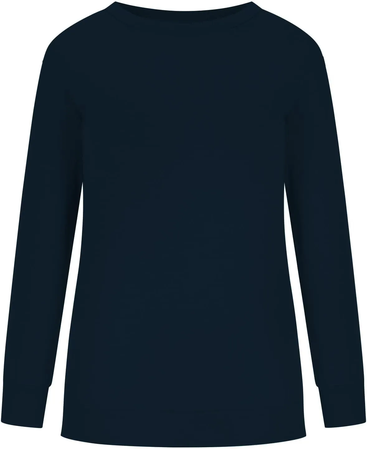 Sweater for Women Round Neck Long Sleeve Sweatshirt Casual Loose Fit Solid Colour Trendy Fall Pullover Tops 2024