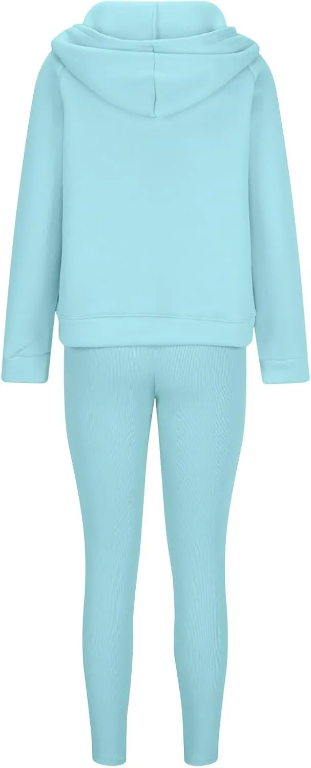 Sweatsuit Set for Women 3 Piece Oversized Outfits Button Hoodie Tank Top Long Pants Matching Lounge Set