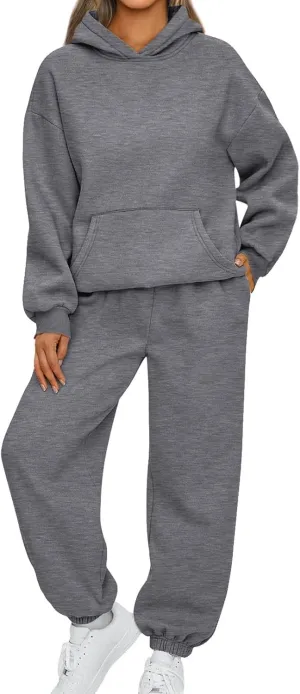 Sweatsuits Women 2 Piece Outfit Lounge Oversized Casual Long Sleeve Pullover Y2k Winter Fashion Tracksuits