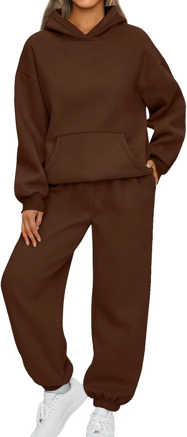 Sweatsuits Women 2 Piece Outfit,2024 Casual Oversized Hoodies Jogger Sweatpants Lounge Sweatshirt Fall Y2K Tracksuit