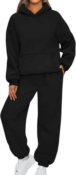 Sweatsuits Women 2 Piece Outfit,2024 Casual Oversized Hoodies Jogger Sweatpants Lounge Sweatshirt Fall Y2K Tracksuit