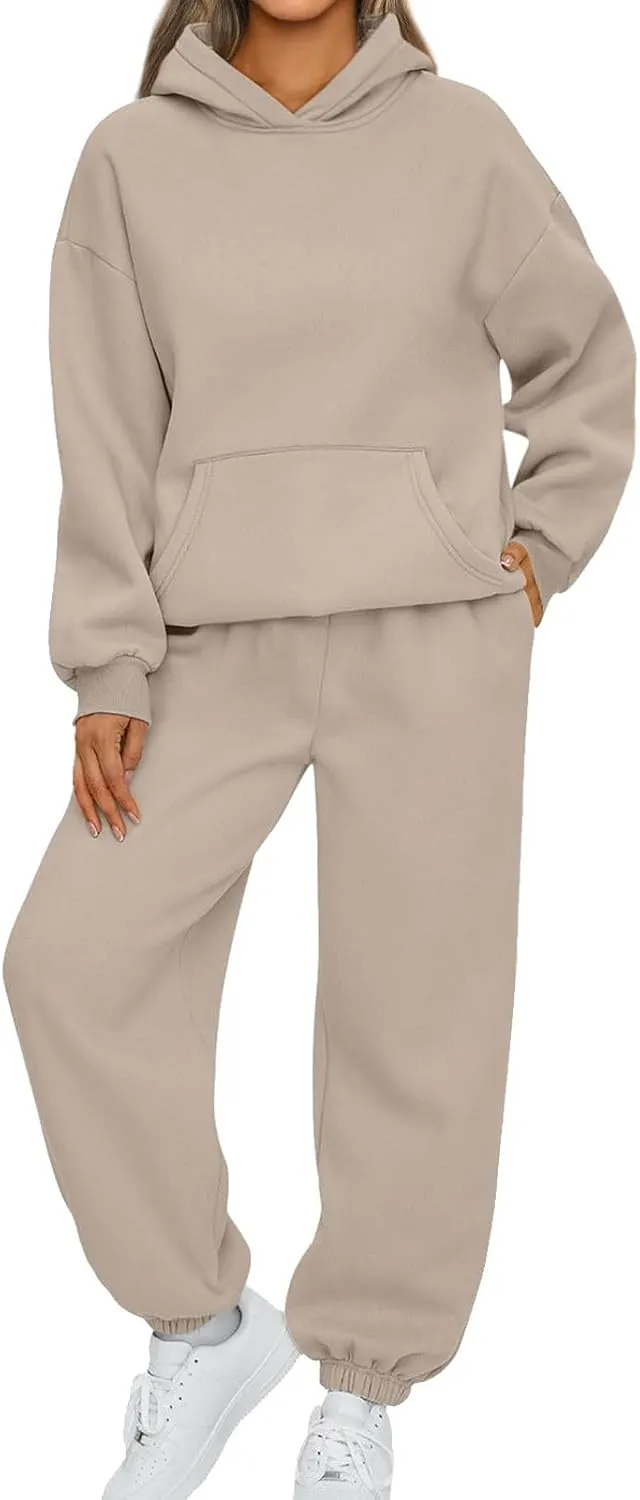 Sweatsuits Women 2 Piece Outfit,2024 Casual Oversized Hoodies Jogger Sweatpants Lounge Sweatshirt Fall Y2K Tracksuit