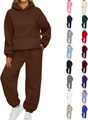 Sweatsuits Women 2 Piece Outfit,2024 Casual Oversized Hoodies Jogger Sweatpants Lounge Sweatshirt Fall Y2K Tracksuit