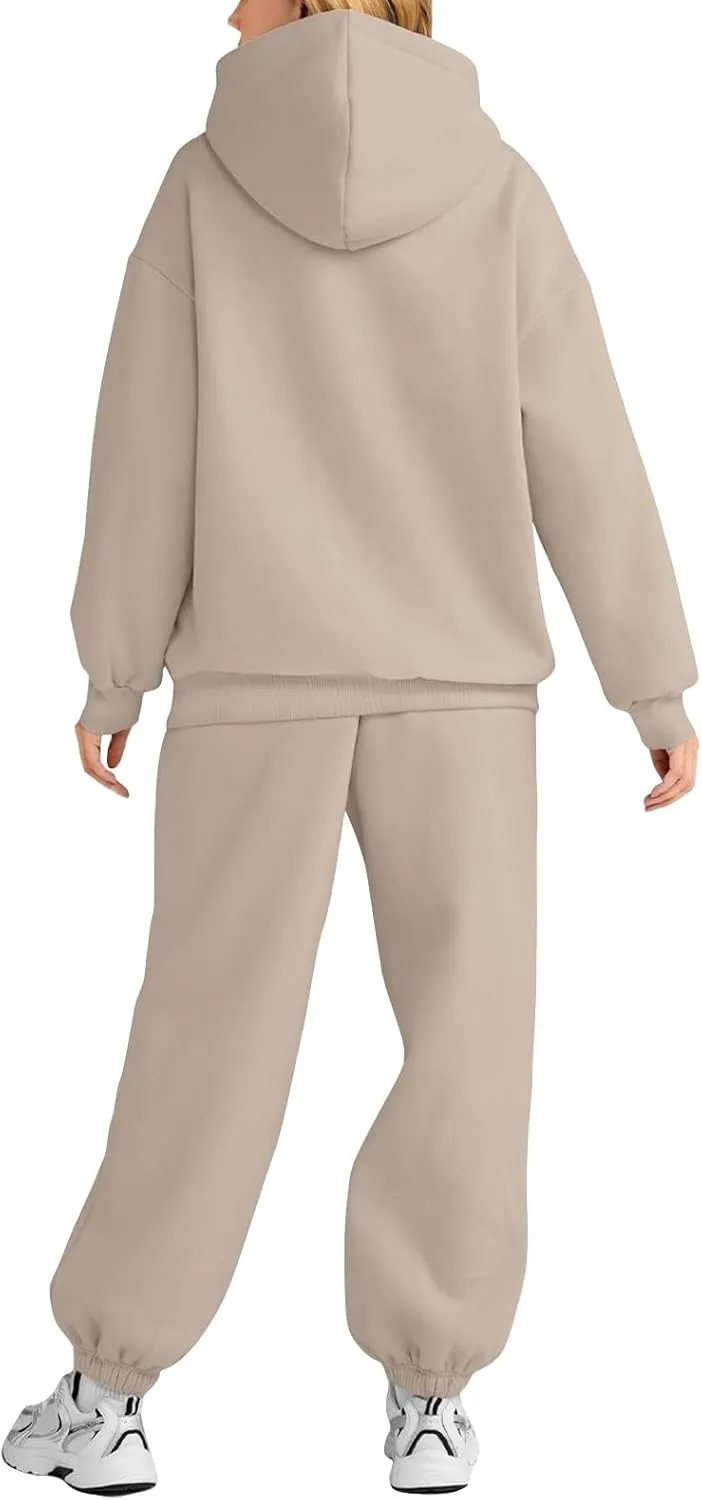 Sweatsuits Women 2 Piece Outfit,2024 Casual Oversized Hoodies Jogger Sweatpants Lounge Sweatshirt Fall Y2K Tracksuit