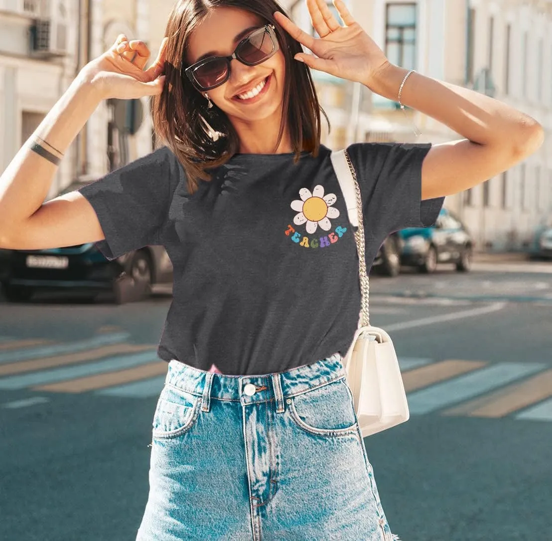 Teacher Shirt Women Teachers T-Shirt: in My Teacher Era Shirt Oversize Preschool Kindergarten Teaching Life Tees Tops
