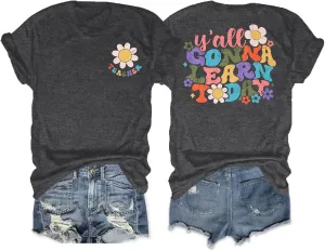Teacher Shirt Women Teachers T-Shirt: in My Teacher Era Shirt Oversize Preschool Kindergarten Teaching Life Tees Tops