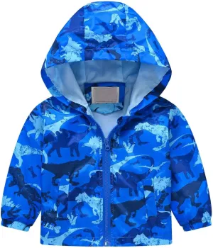 Toddler Baby Spring Jacket Girls Boys Cute Cartoon Windbreaker Coats Rain Jacket Hooded Zip Light Outerwear