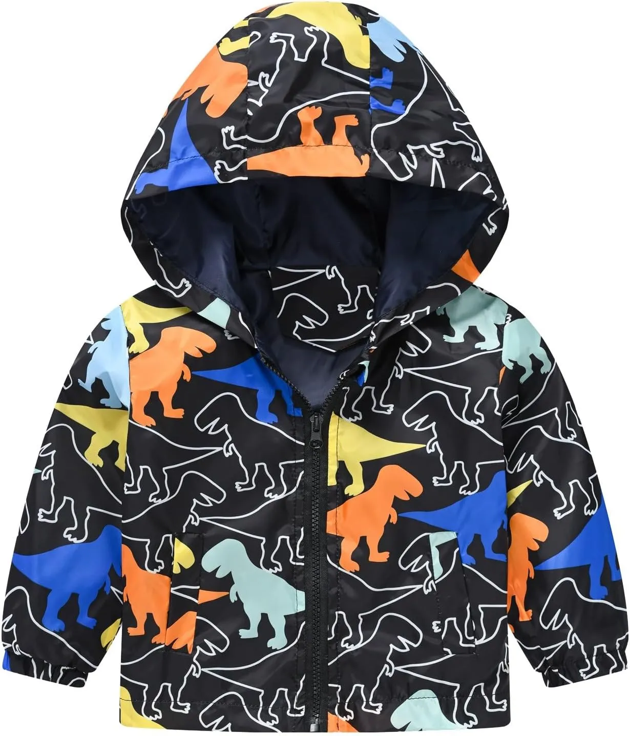 Toddler Baby Spring Jacket Girls Boys Cute Cartoon Windbreaker Coats Rain Jacket Hooded Zip Light Outerwear