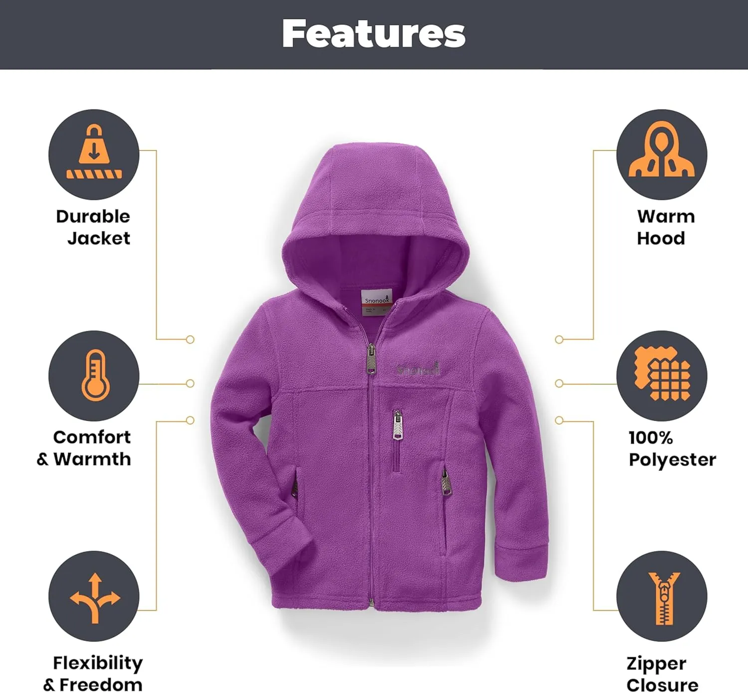 Toddler Fleece Jacket  Toddler Fall Jacket - Girls Fleece Jacket - Boys Fleece Jacket - Kids Fleece Jacket Hoodie