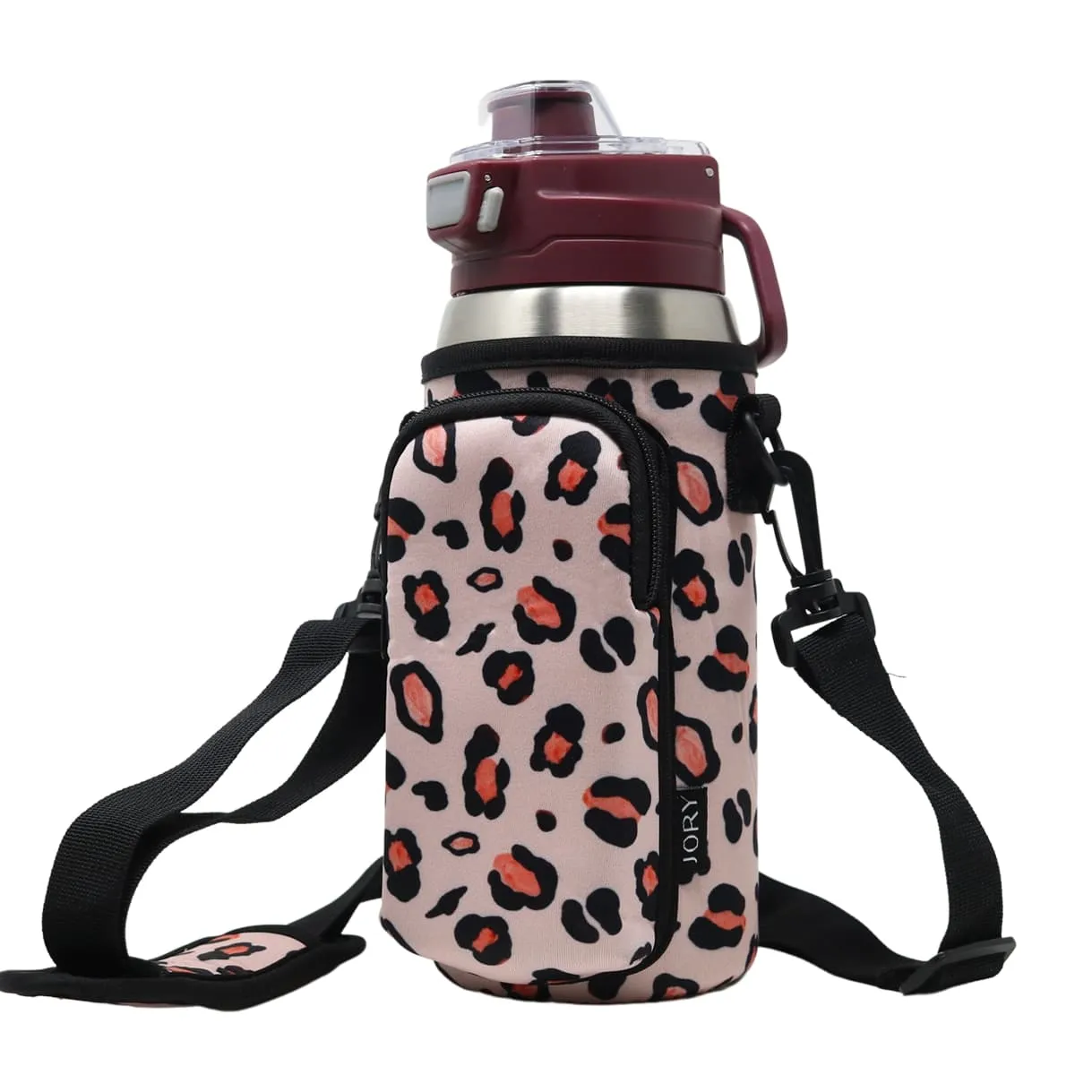 Tumbler Cover Best Seller! On-the-Go Cross Body Bag | Pink Leopard