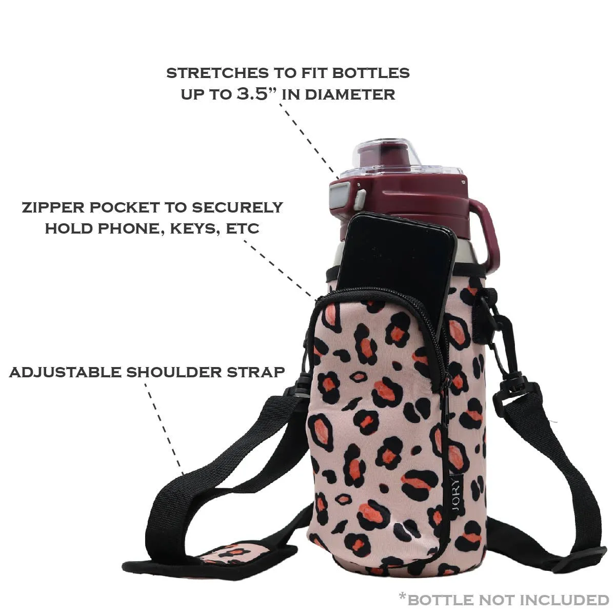 Tumbler Cover Best Seller! On-the-Go Cross Body Bag | Pink Leopard