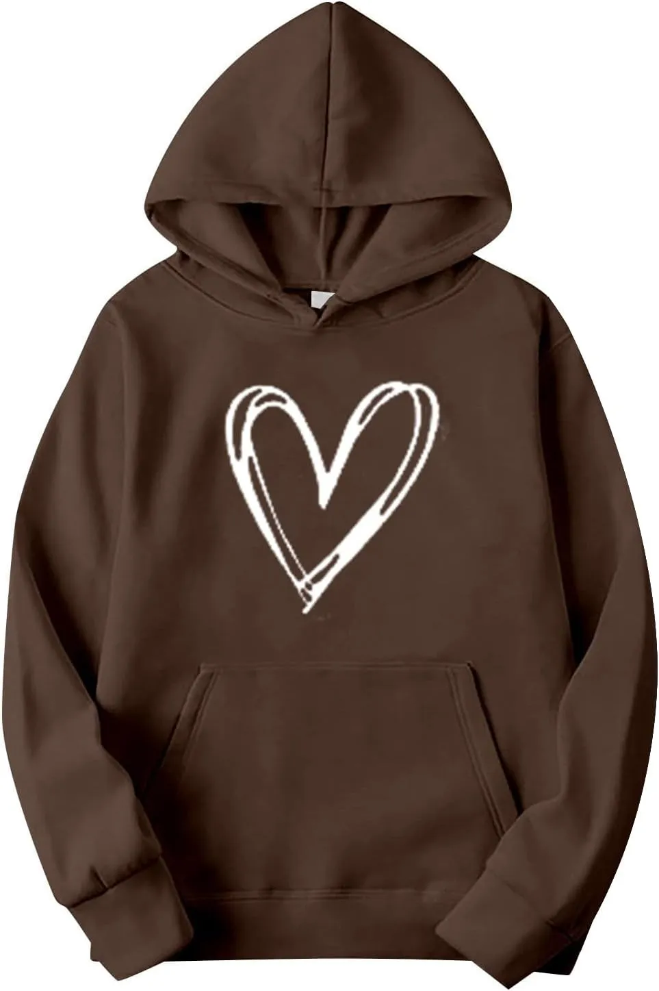 Two Piece Outfits for Women Oversized Heart Printed Pullover Hoodie Casual Sweatpants Tracksuits Lounge Sets