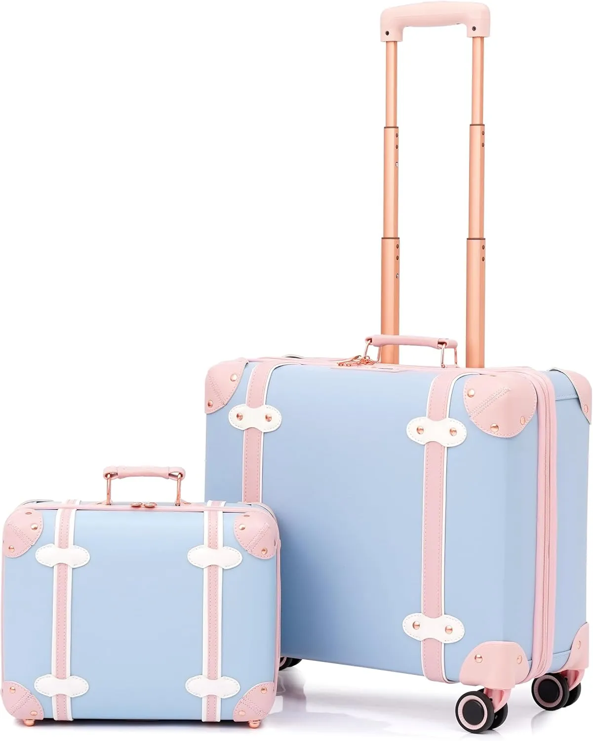 Vintage Luggage Set with Wheels, Retro Suitcase, Travel Trunk Set, Stylish Vintage Luggage Set for Women and Men
