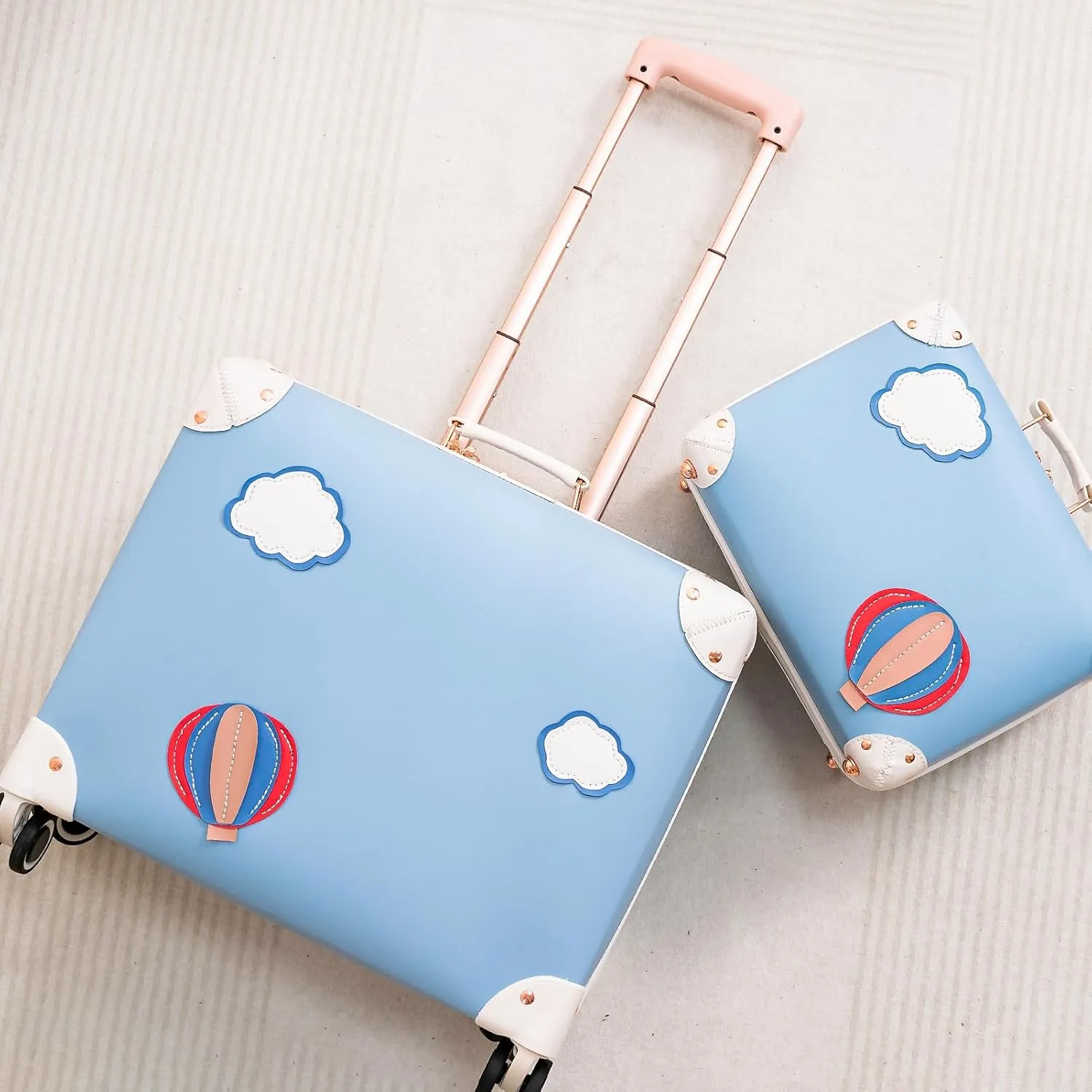 Vintage Luggage Set with Wheels, Retro Suitcase, Travel Trunk Set, Stylish Vintage Luggage Set for Women and Men