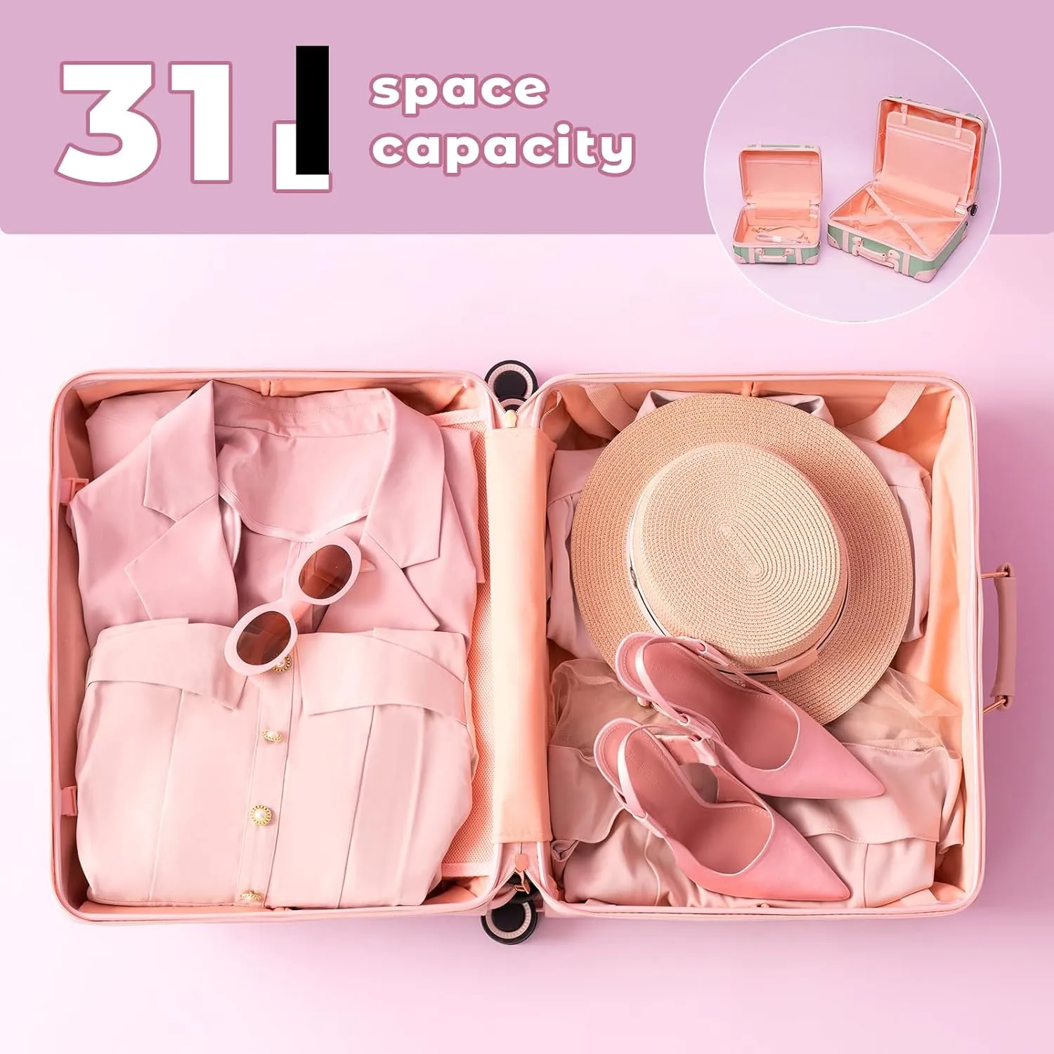 Vintage Luggage Set with Wheels, Retro Suitcase, Travel Trunk Set, Stylish Vintage Luggage Set for Women and Men